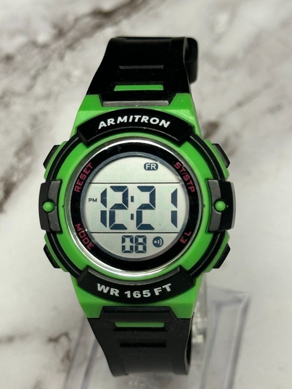 3/$30 Armitron Pro Sport Digital Watch Women Black Neon Green 36MM 9"